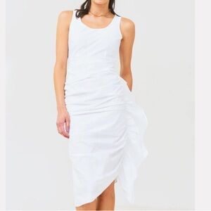 NWT Rhode White Elsie Ruched Cotton Tank Dress Sz 0